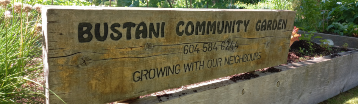 sign for bustani community gardens