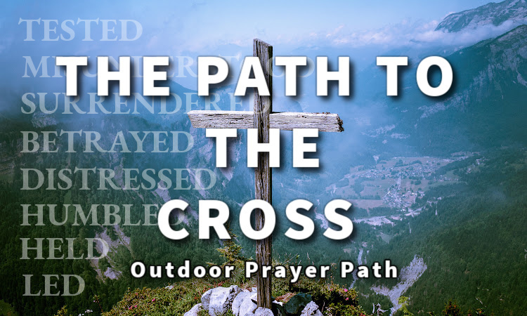 the path to the cross outdoor prayer path image of a cross