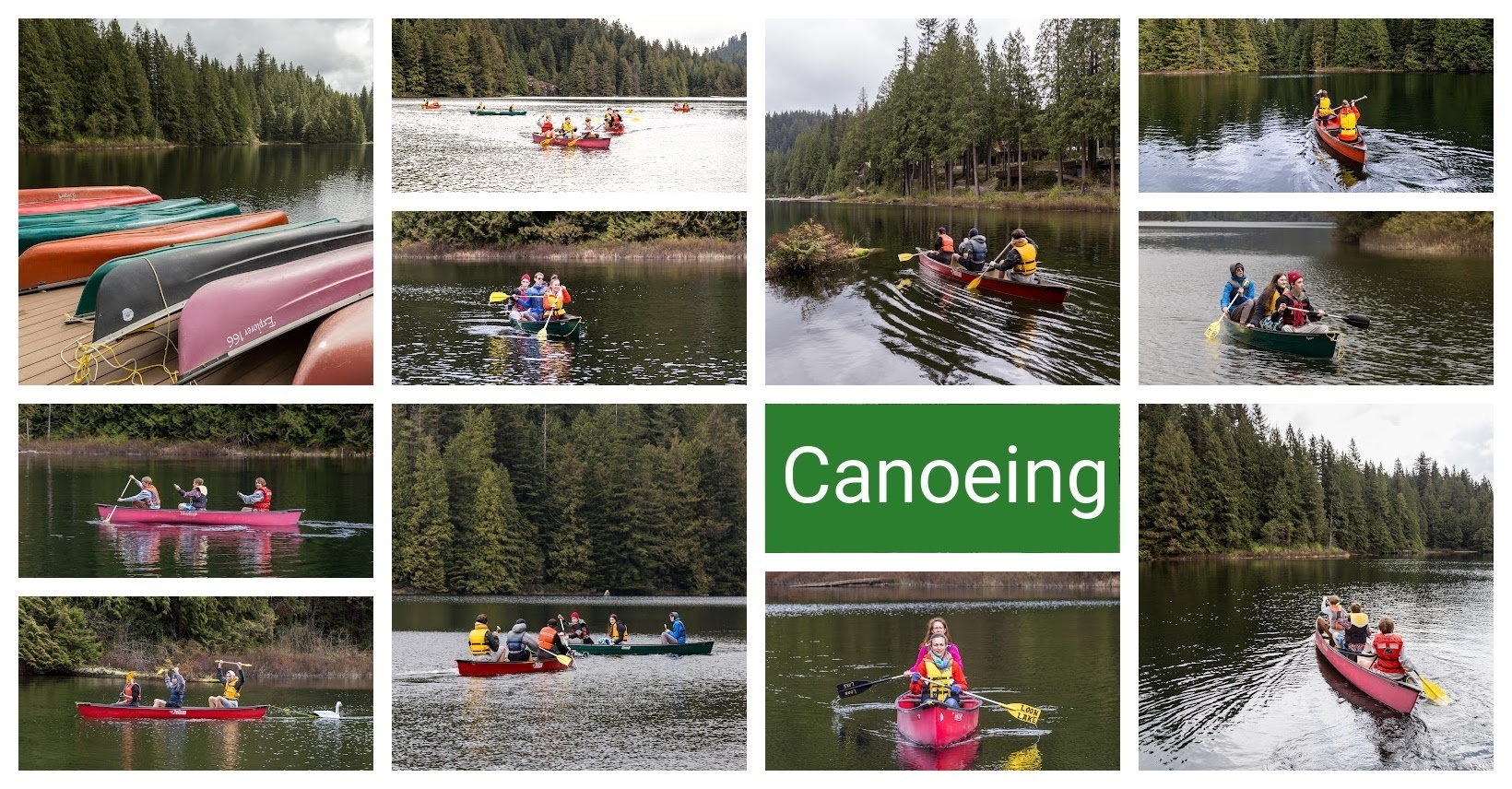 youth canoeing on loon lake