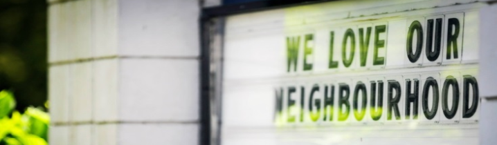 we love our neighbourhood on church sign